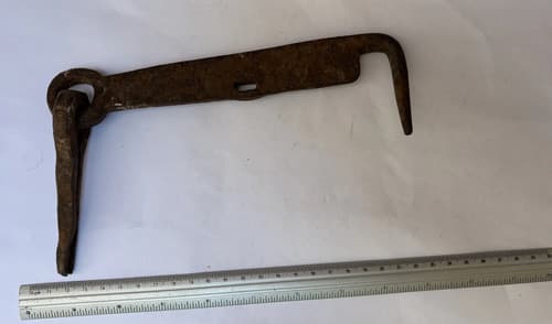 Antiguo Pestillo O Pasador Hierro Forjado Negro