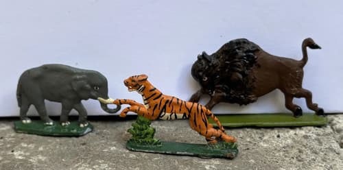 Antiguas Figuritas De Animales De Plomo Pintadas A Mano