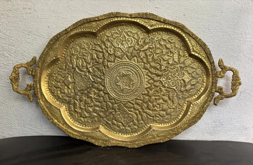 Frutero Laton Decorado Persa S. 19 Dorado