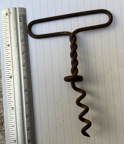 Antiguo Sacacorchos De Alambre Coleccionable Negro