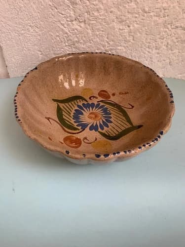 Antigua Ensaladera Cerámica Esmaltada