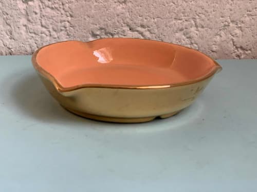Vintage Cenicero Porcelana Dorada