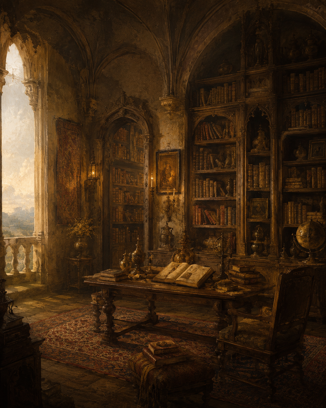 Biblioteca con arcos — historia de PIRI