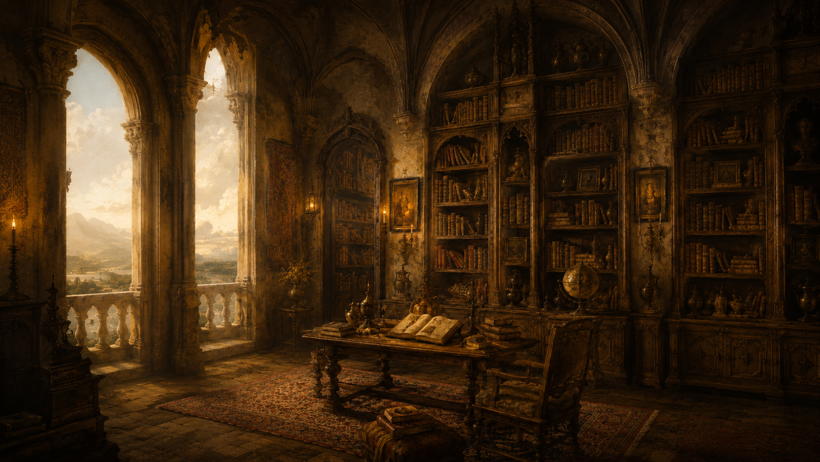 Biblioteca con arcos — historia de PIRI